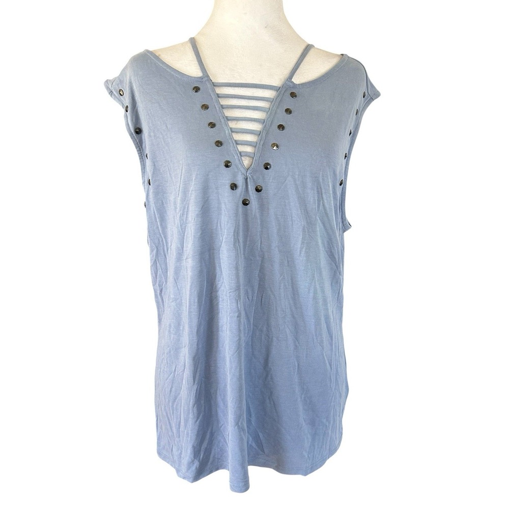 Rock & Republic NWT Studded Top Cut Out Neckline Womans Sz XL (MSRP $44)